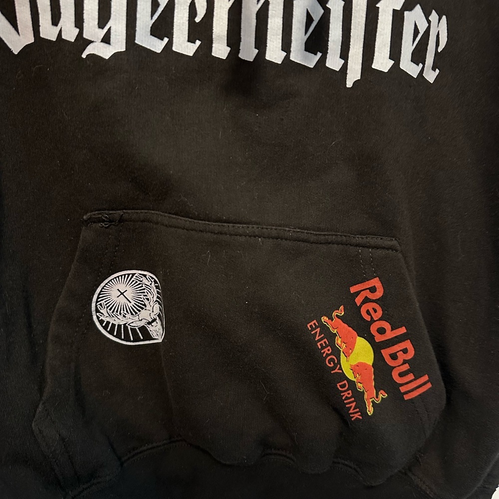 Woman’s S Jagermeister Black Pullover Hoodie with Orange Accents - Picture 2 of 8